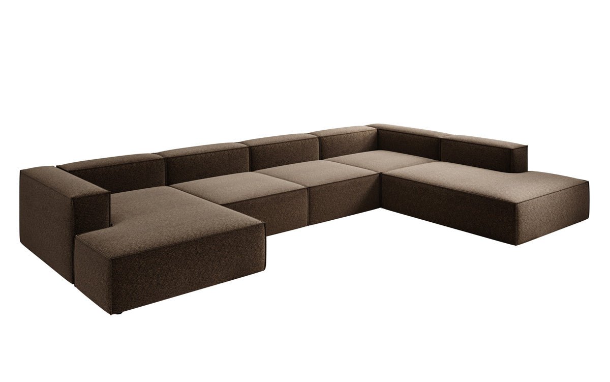 Designer Sofa Lesley U XXL in Textured Fabric