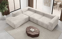 Designer corner sofa Lesley with long ottoman in velvet