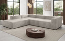 Designer corner sofa Lesley with long ottoman in velvet