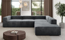 Designer corner sofa Lesley with long ottoman in velvet