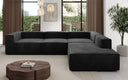 Designer corner sofa Lesley with long ottoman in velvet