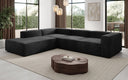 Designer corner sofa Lesley with long ottoman in velvet