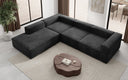 Designer corner sofa Lesley with long ottoman in velvet