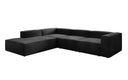 Designer corner sofa Lesley with long ottoman in velvet