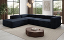 Designer corner sofa Lesley with long ottoman in velvet