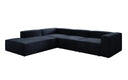 Designer corner sofa Lesley with long ottoman in velvet