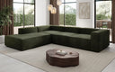 Designer corner sofa Lesley with long ottoman in velvet