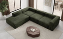 Designer corner sofa Lesley with long ottoman in velvet
