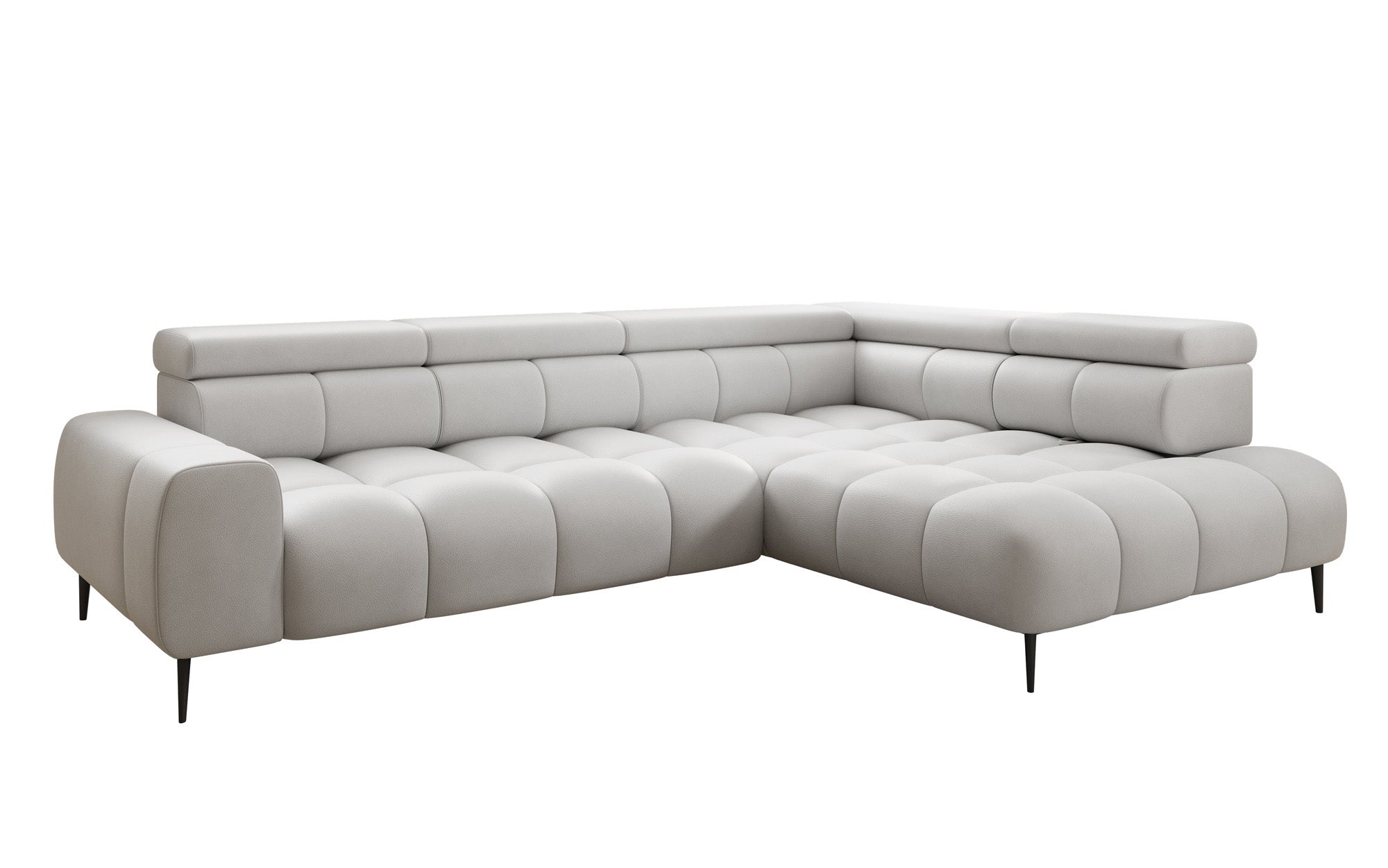 Designer Sofa Ceora L with electric sleeping function and adjustable backrest in genuine leather