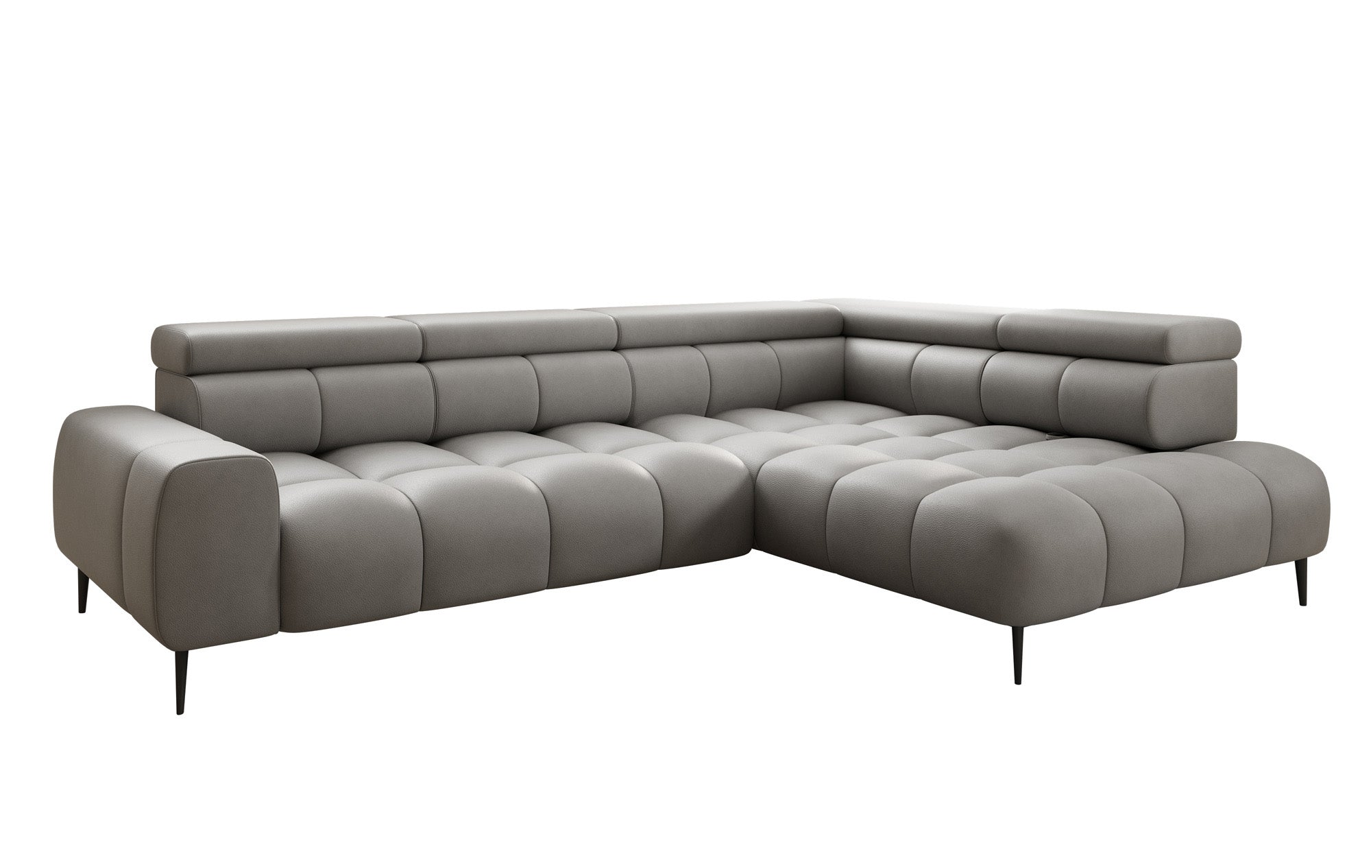 Designer Sofa Ceora L with electric sleeping function and adjustable backrest in genuine leather
