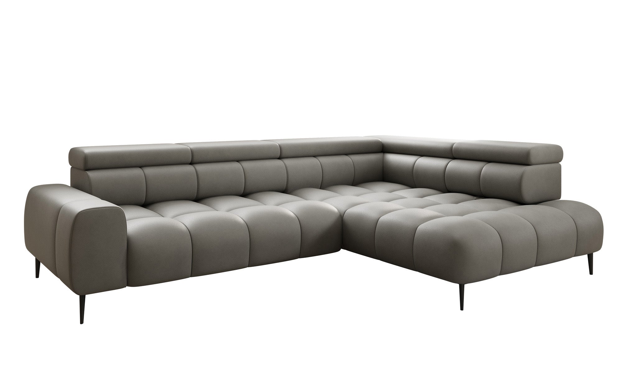 Designer Sofa Ceora L with electric sleeping function and adjustable backrest in genuine leather