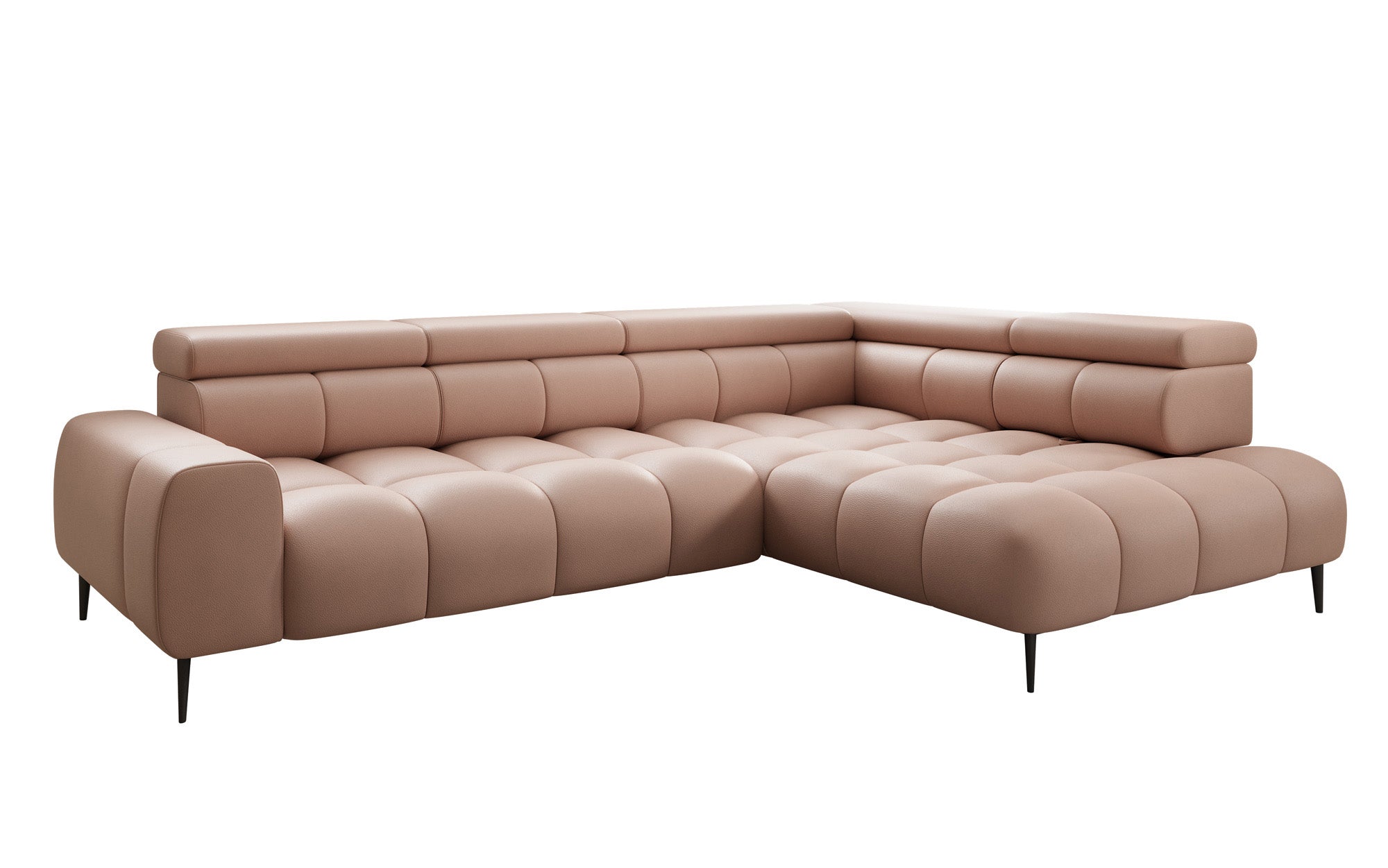 Designer Sofa Ceora L with electric sleeping function and adjustable backrest in genuine leather