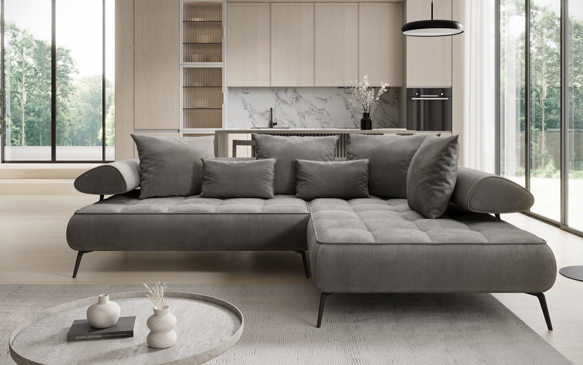 Designer Sofa Sydney L velvet with electric sleeping function