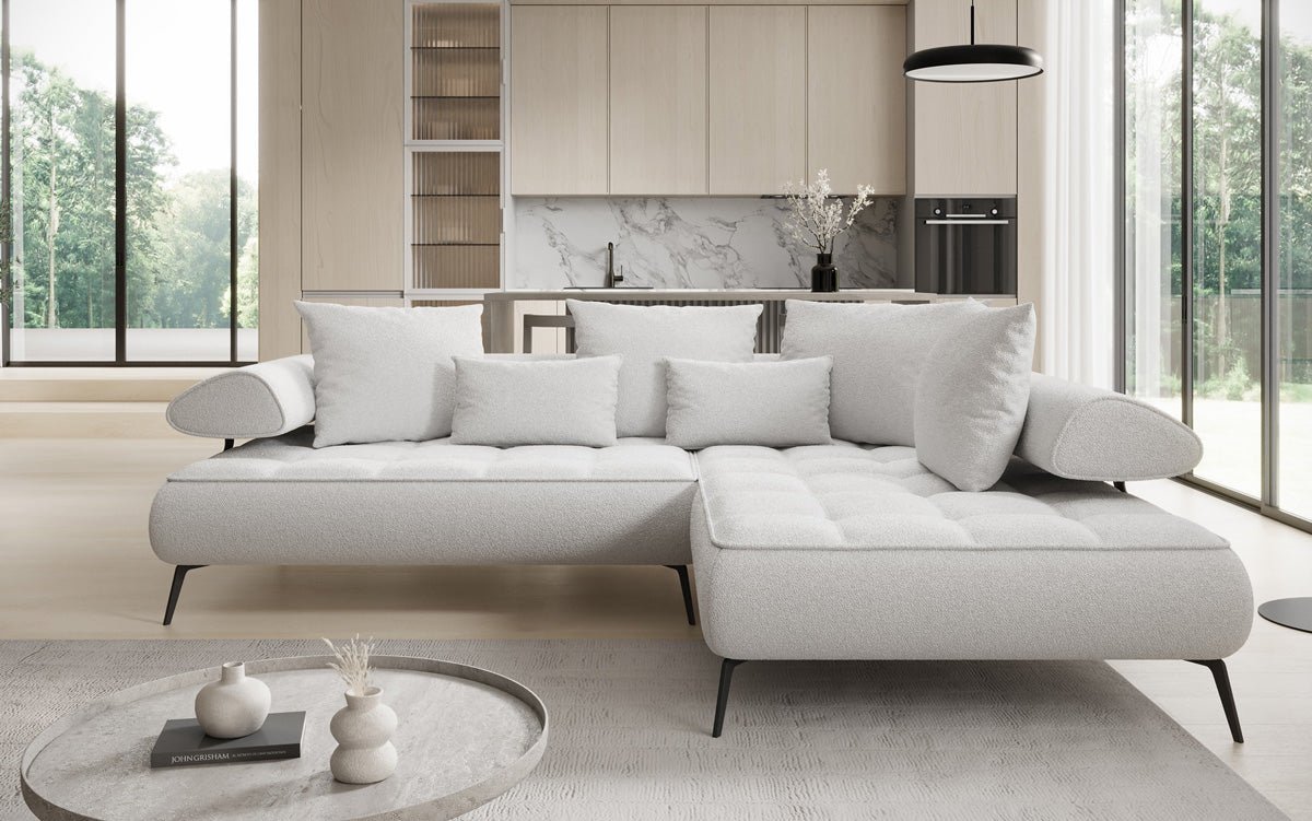 Designer Sofa Sydney L Bouclé with electric sleeping function