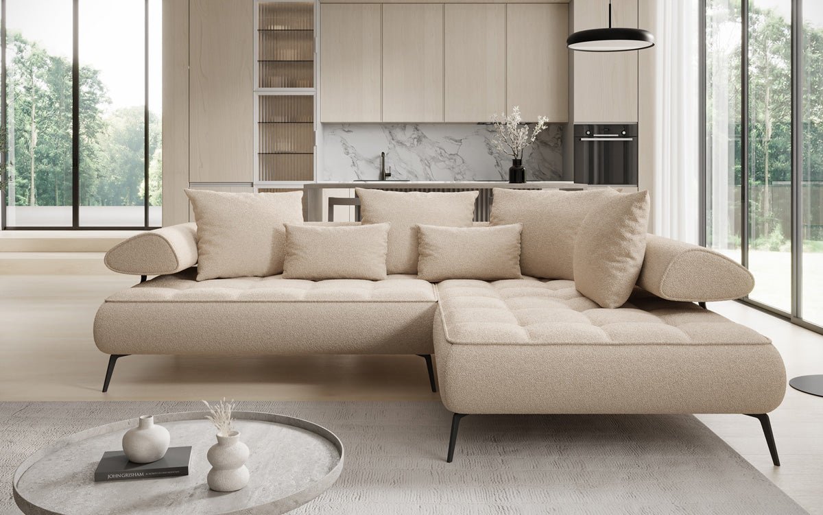 Designer Sofa Sydney L Bouclé with electric sleeping function