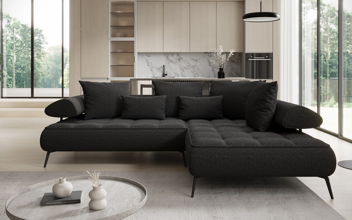Designer Sofa Sydney L Bouclé with electric sleeping function