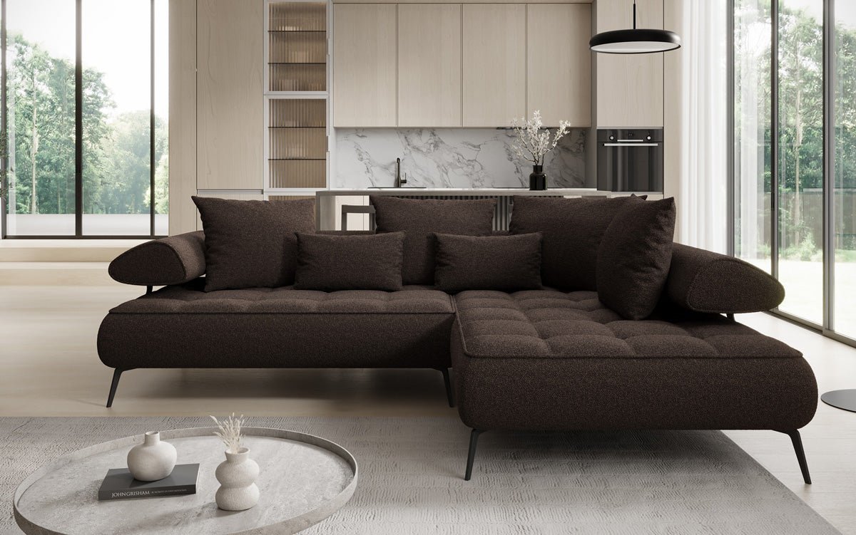 Designer Sofa Sydney L Bouclé with electric sleeping function