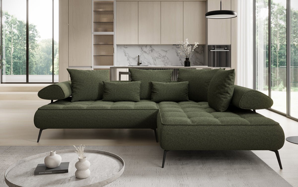 Designer Sofa Sydney L Bouclé with electric sleeping function