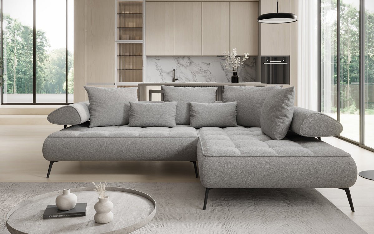 Designer Sofa Sydney L Bouclé with electric sleeping function