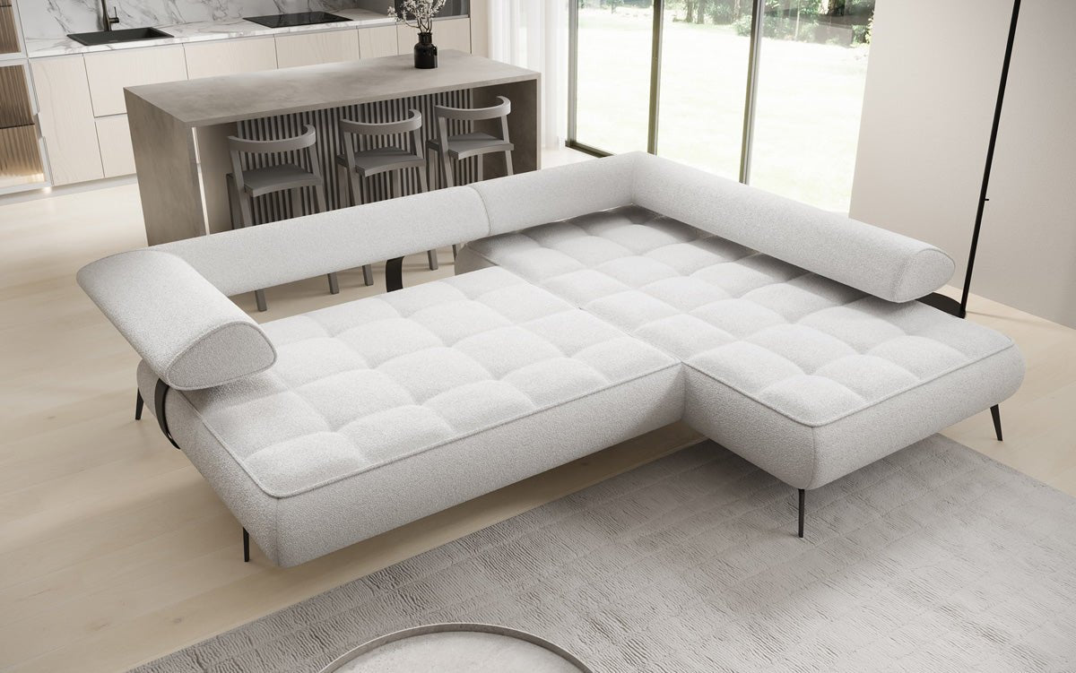 Designer Sofa Sydney L Bouclé with electric sleeping function