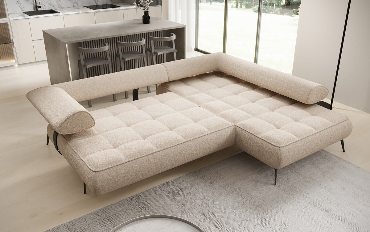 Designer Sofa Sydney L Bouclé with electric sleeping function
