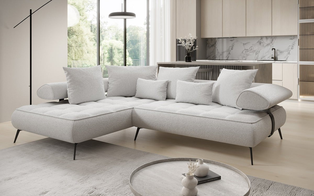 Designer Sofa Sydney L Bouclé with electric sleeping function