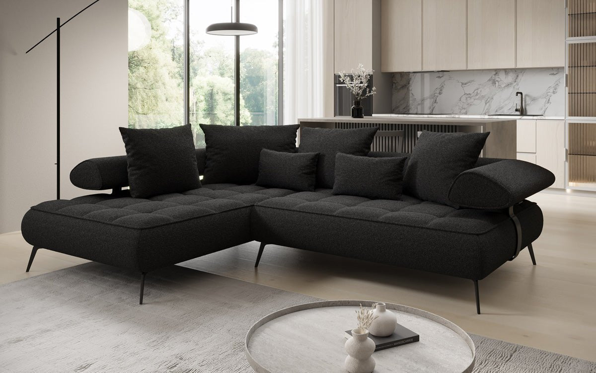 Designer Sofa Sydney L Bouclé with electric sleeping function