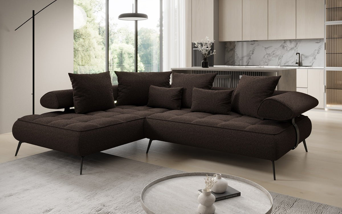 Designer Sofa Sydney L Bouclé with electric sleeping function