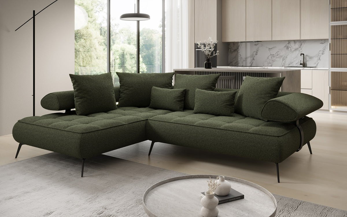 Designer Sofa Sydney L Bouclé with electric sleeping function