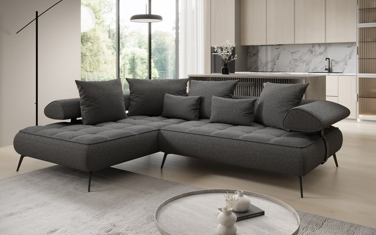Designer Sofa Sydney L Bouclé with electric sleeping function