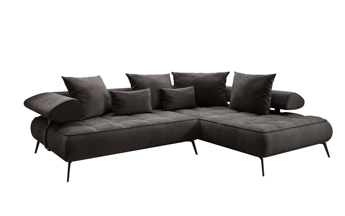 Designer Sofa Sydney L velvet with electric sleeping function