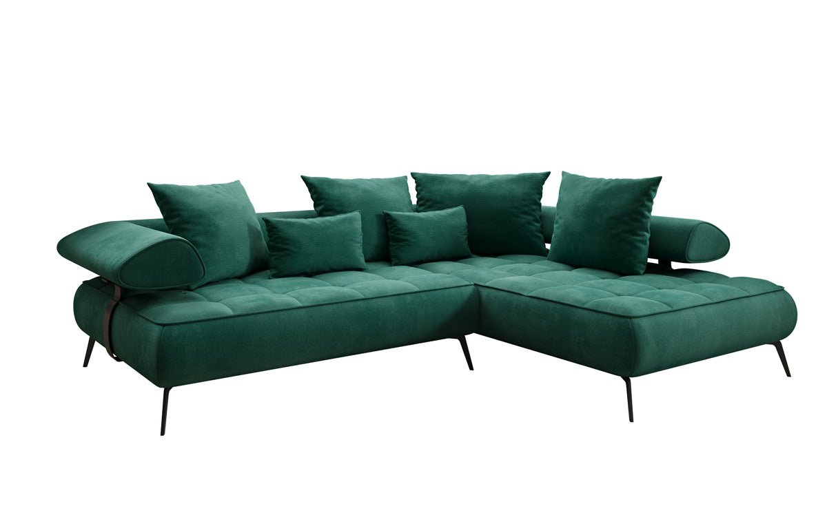 Designer Sofa Sydney L velvet with electric sleeping function