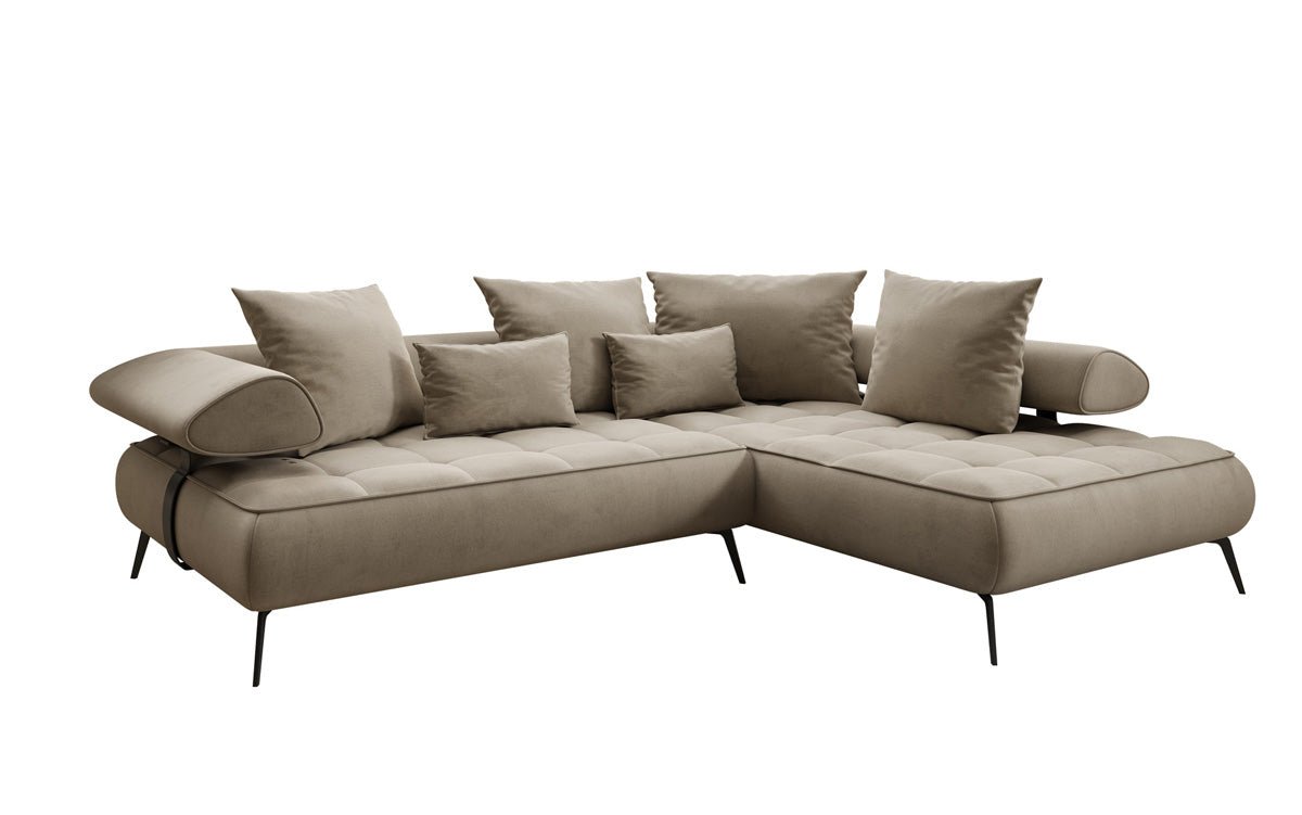 Designer Sofa Sydney L velvet with electric sleeping function