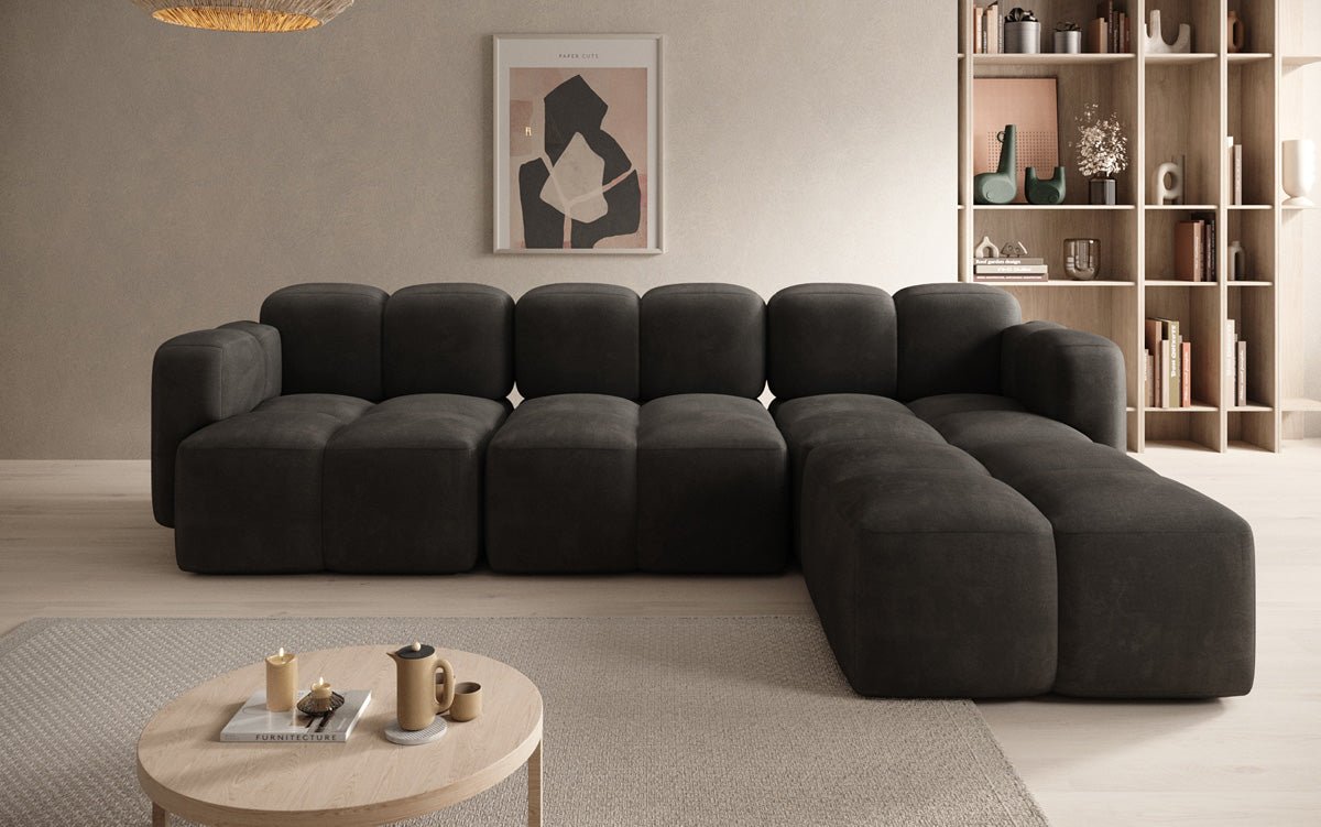 Designer L-shaped Sofa Celly in Velvet