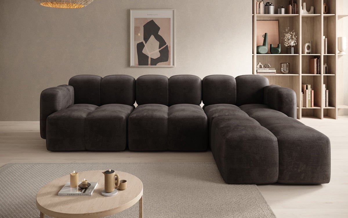 Designer L-shaped Sofa Celly in Velvet