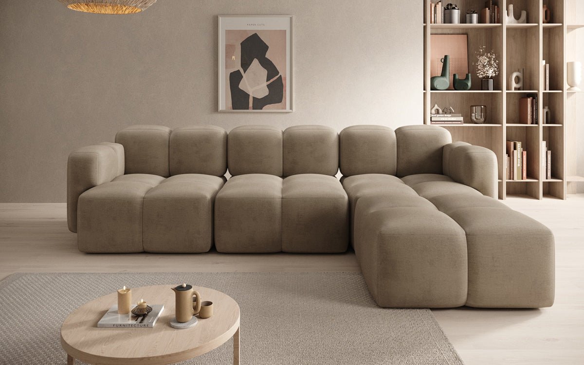 Designer L-shaped Sofa Celly in Velvet