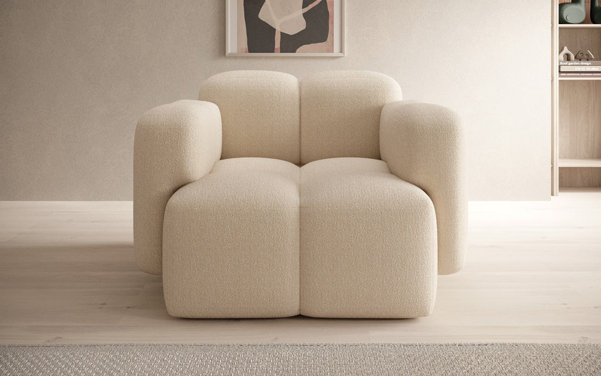 Designer Sofa-Sessel Celly in Bouclé