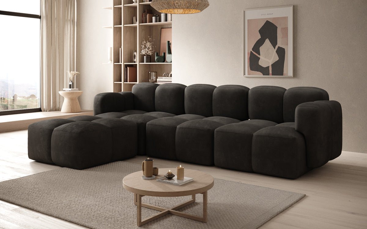 Designer L-shaped Sofa Celly in Velvet