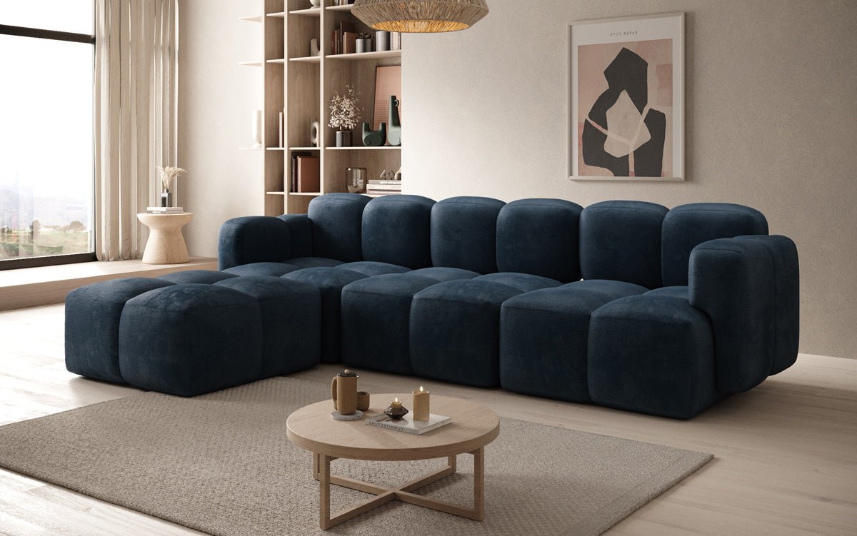 Designer L-shaped Sofa Celly in Velvet