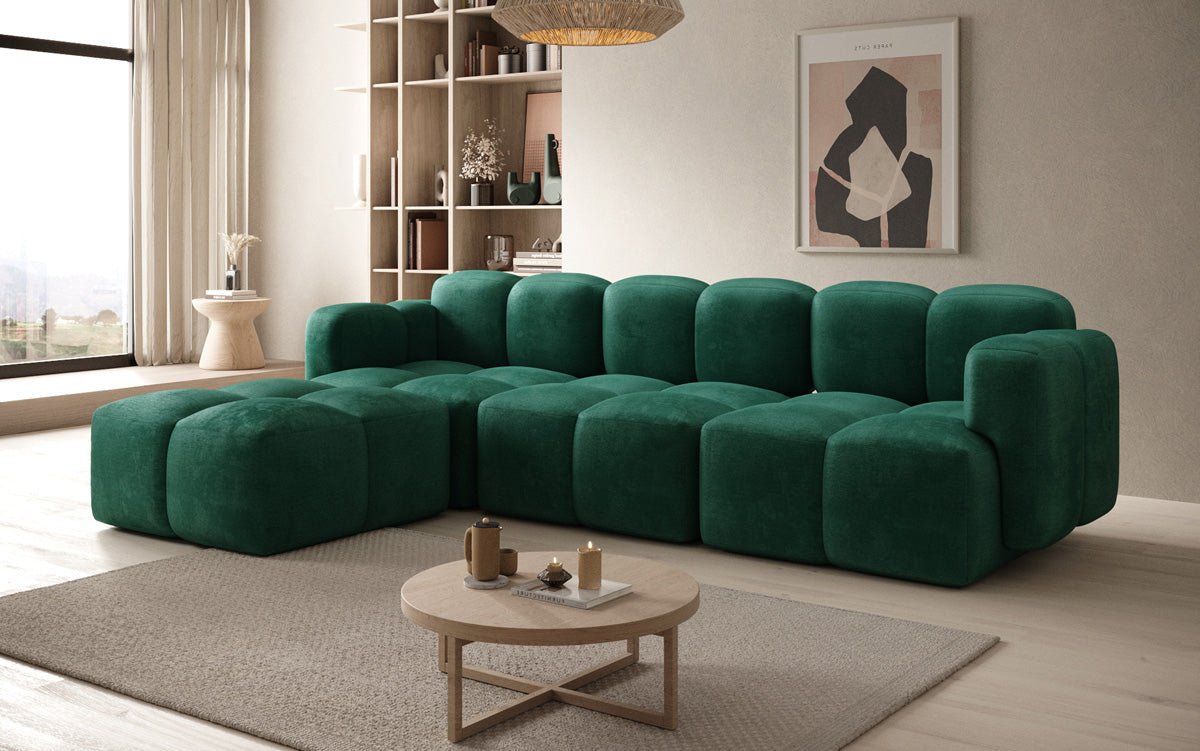 Designer L-shaped Sofa Celly in Velvet