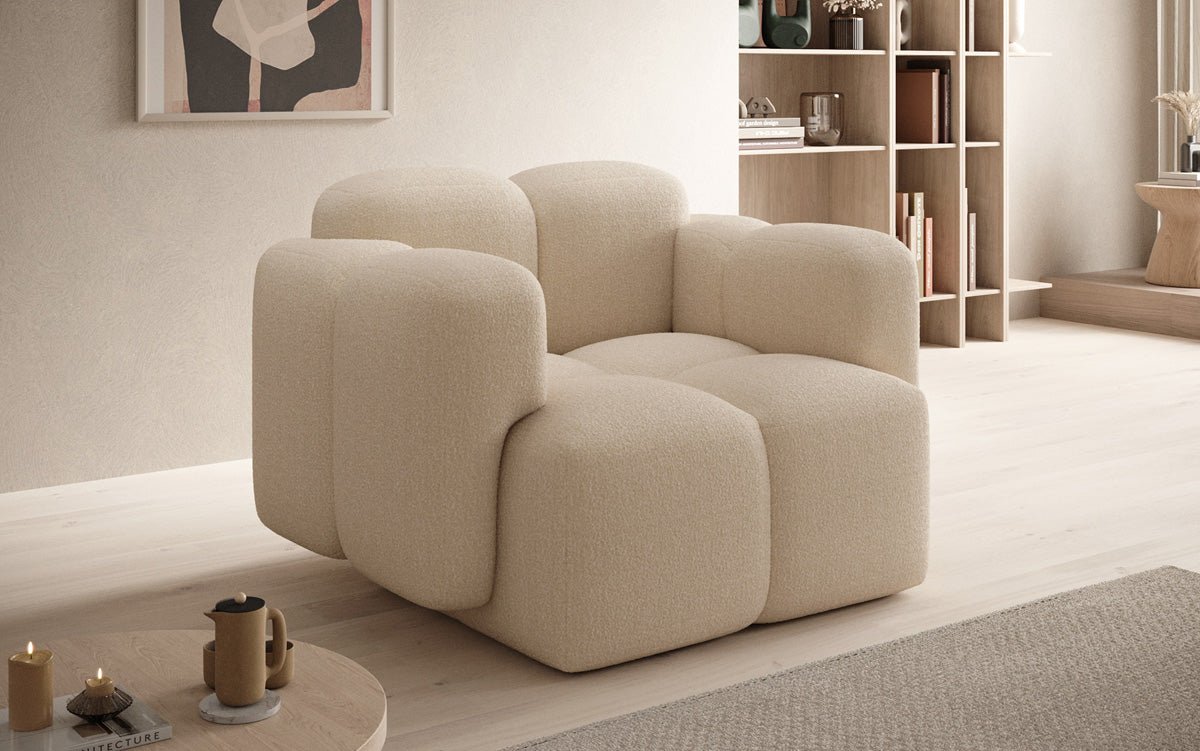Designer Sofa-Sessel Celly in Bouclé