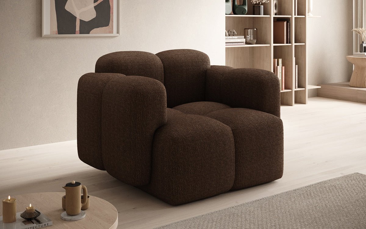 Designer Sofa-Sessel Celly in Bouclé