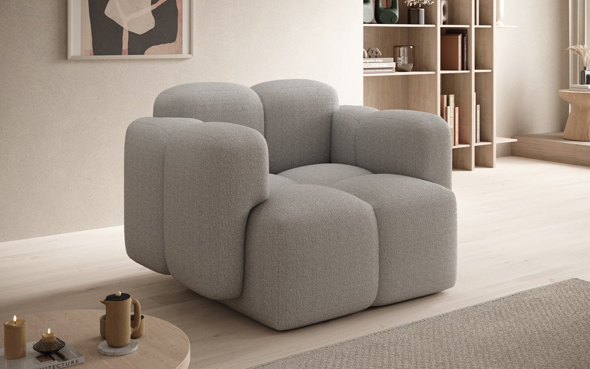 Designer Sofa-Sessel Celly in Bouclé