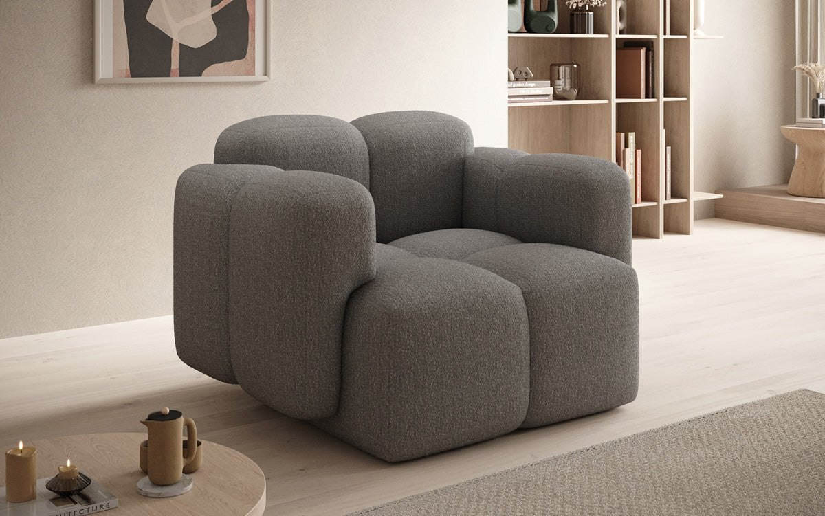 Designer Sofa-Sessel Celly in Bouclé