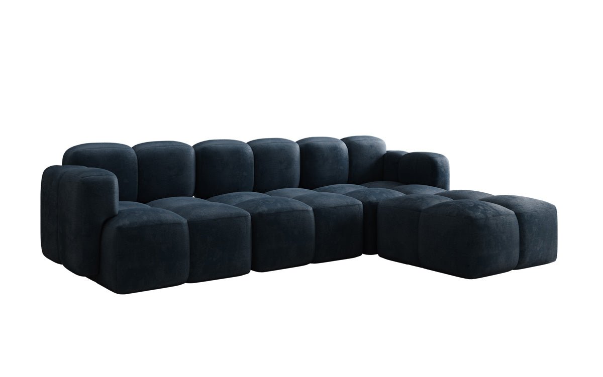 Designer L-shaped Sofa Celly in Velvet