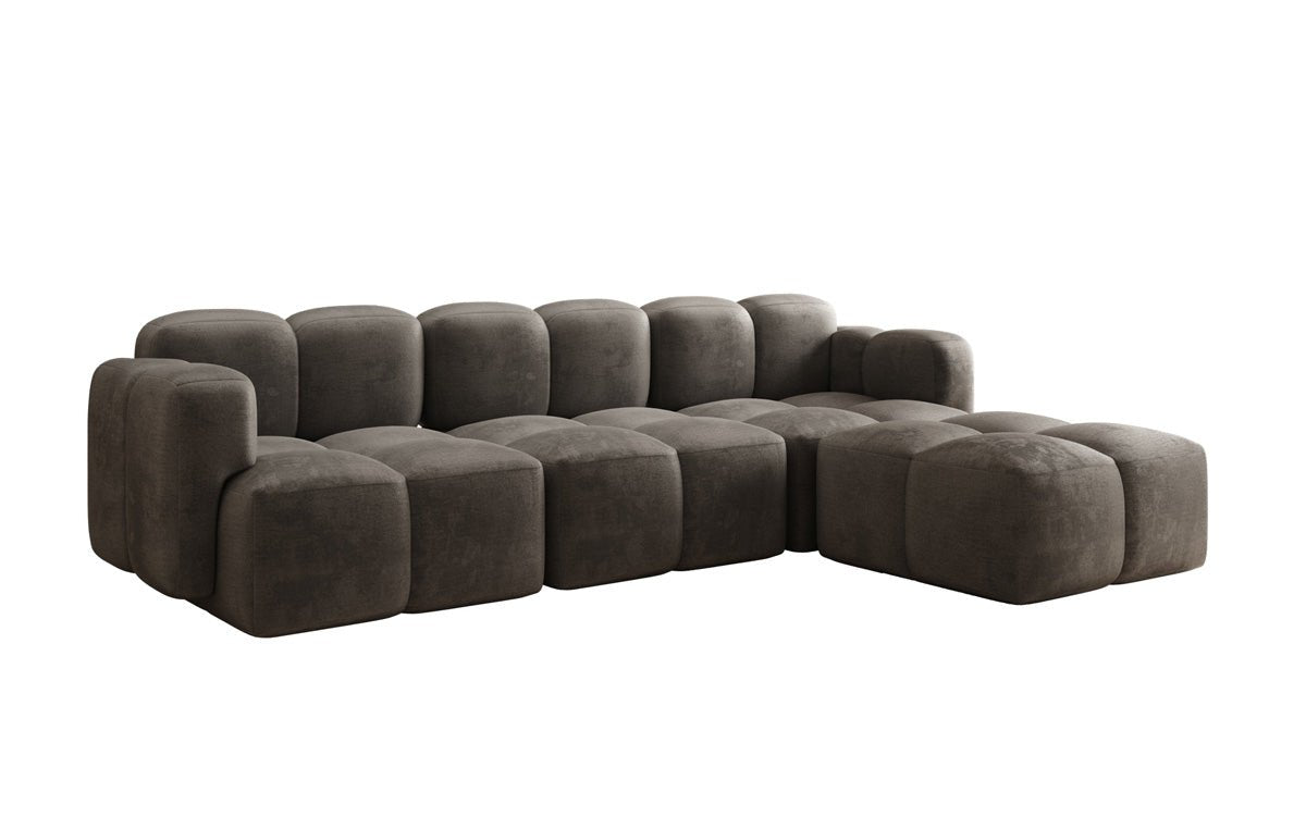 Designer L-shaped Sofa Celly in Velvet