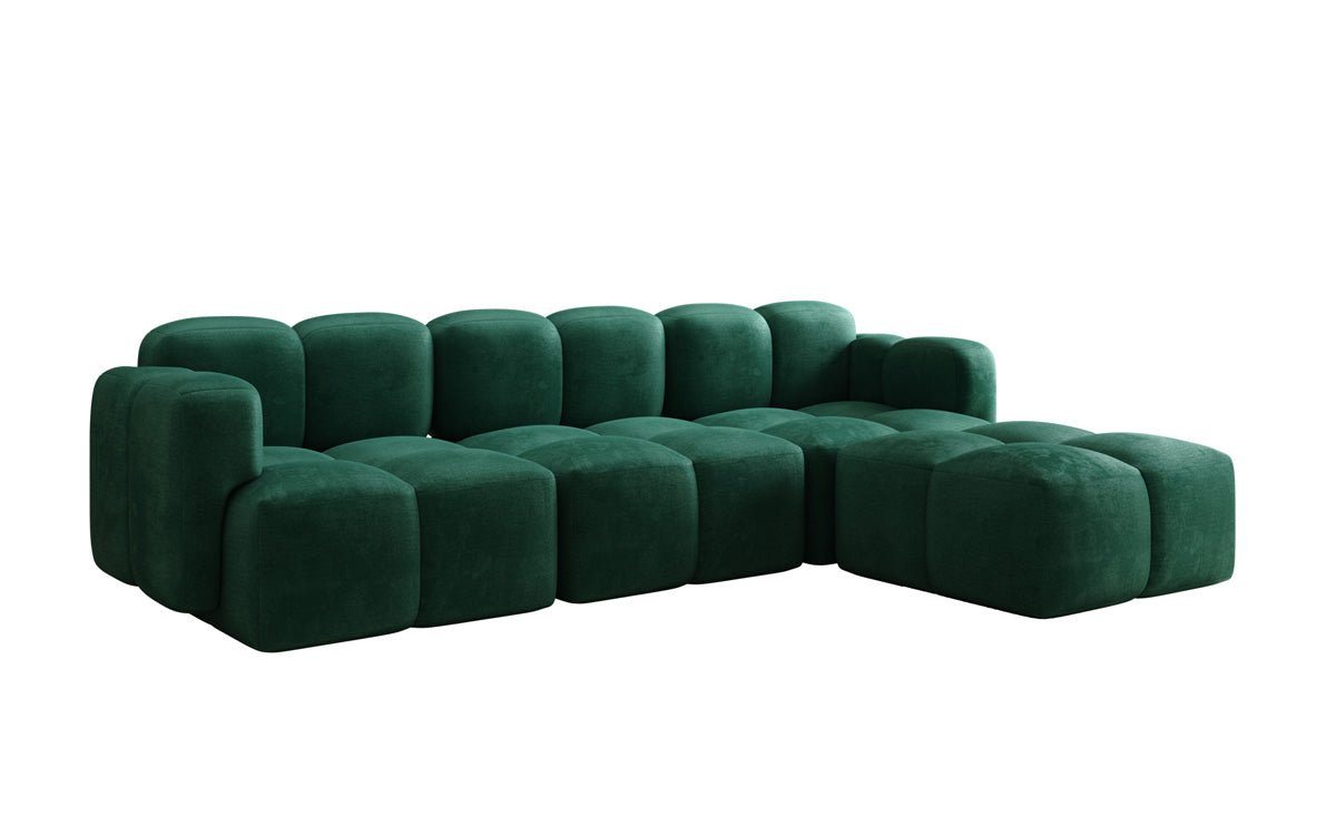 Designer L-shaped Sofa Celly in Velvet