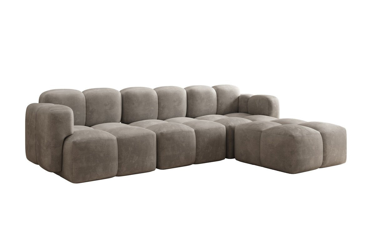 Designer L-shaped Sofa Celly in Velvet
