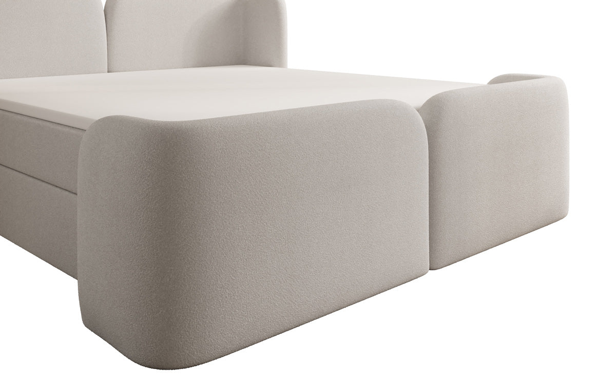 Box spring bed Riva Bouclé with storage space