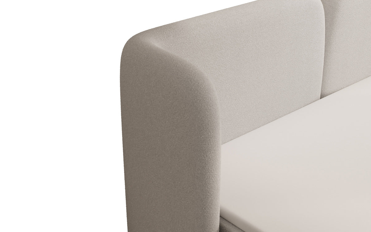 Box spring bed Riva Bouclé with storage space